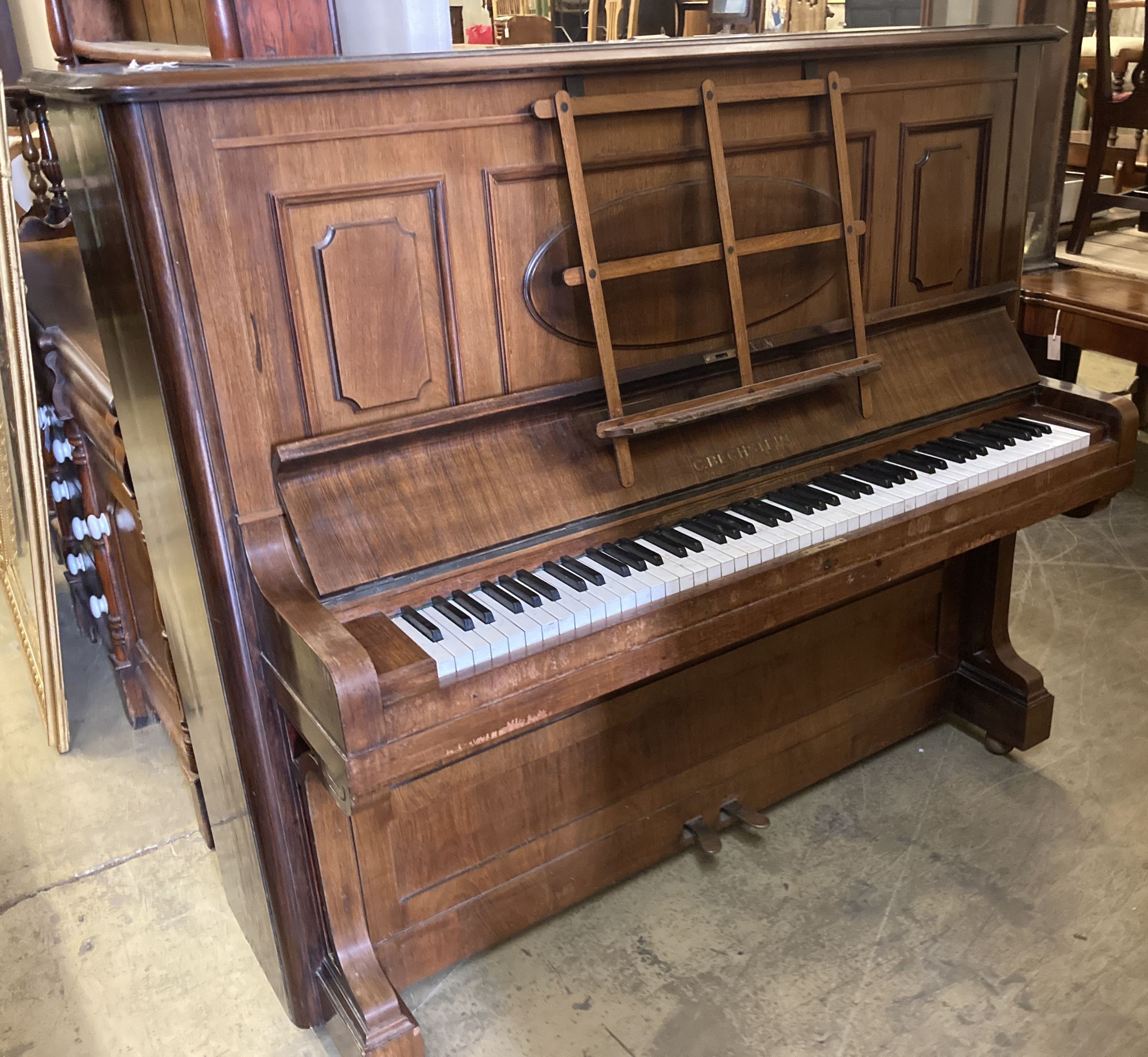 A Bechstein upright piano